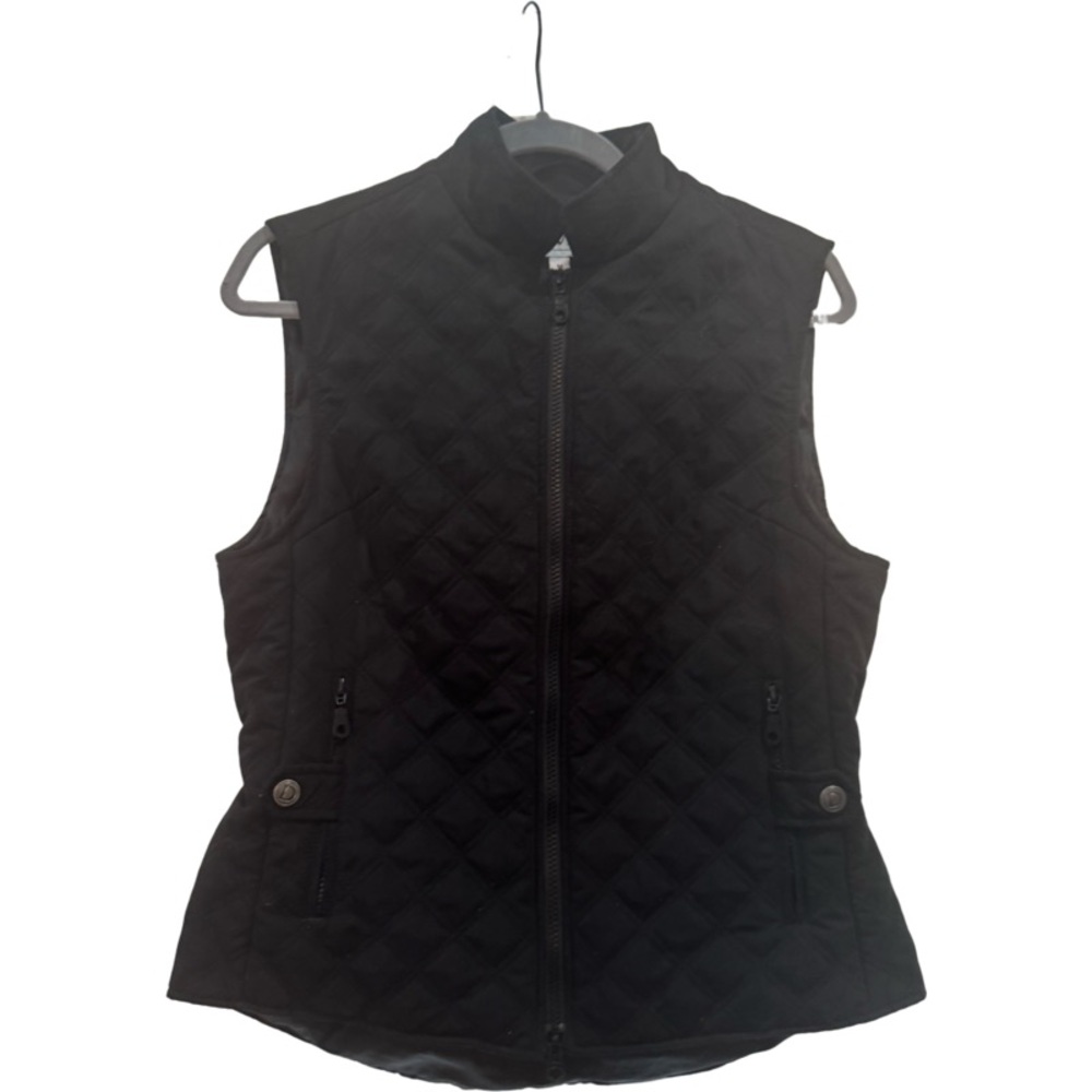 Dover Black Quilted Vest with Stand-Up Collar and Zipper
